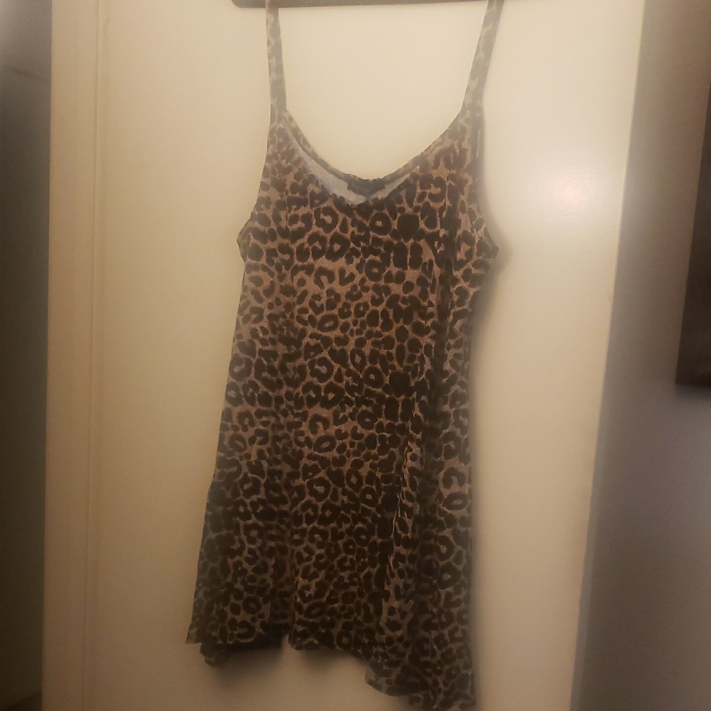 New Leopard Print Sleeveless Dress/bathing suit cover up